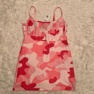 YOINS pink camo mini dress size L NWT
